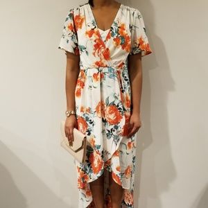 AUW Womens Floral Hi-Lo Dress